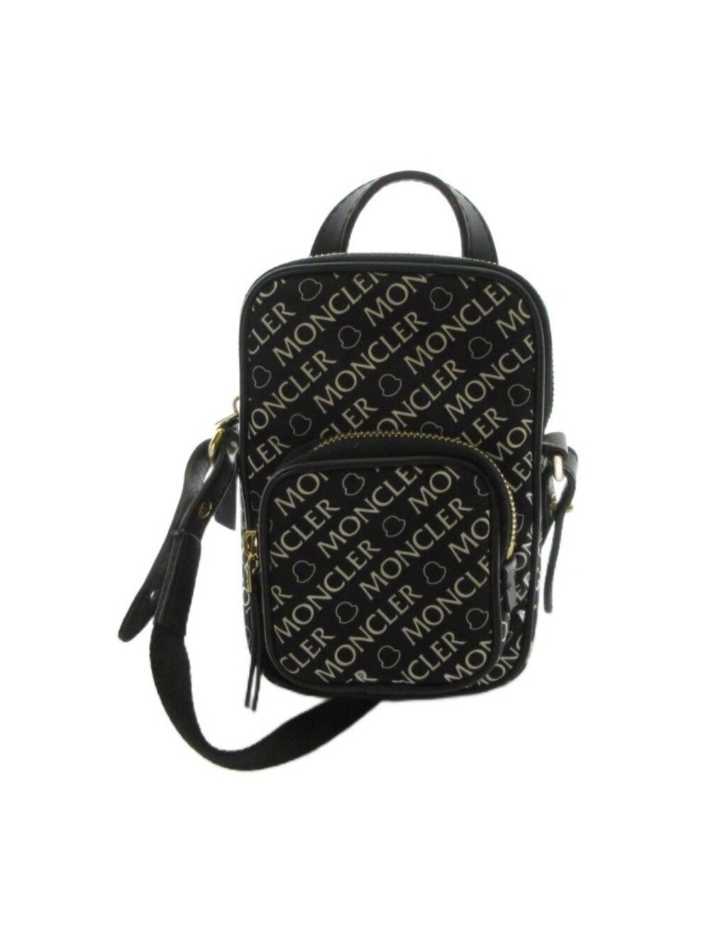 Moncler Kilia 2 Crossbody Shoulder Bag Nylon Logo All Over Pattern Black